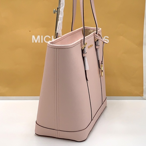 MICHAEL KORS POWDER BLUSH COLOR 
Jet Set Travel Large Saffiano Leather Tote Bag - Picture 7 of 14